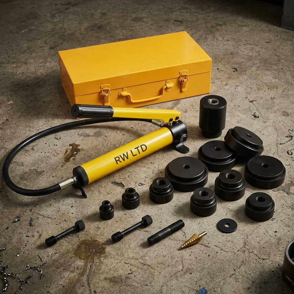 RW LTD Hydraulic Knockout Punch Kit, 15 Ton, 1/2 in – 4 in-2