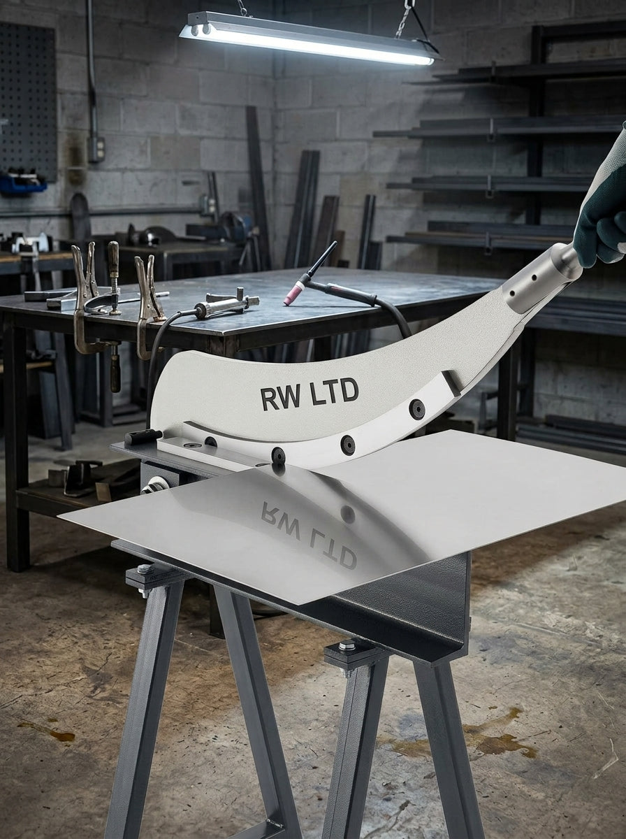 RW LTD Benchtop Guillotine Shear, 20 in Bed Width, with Stand-1